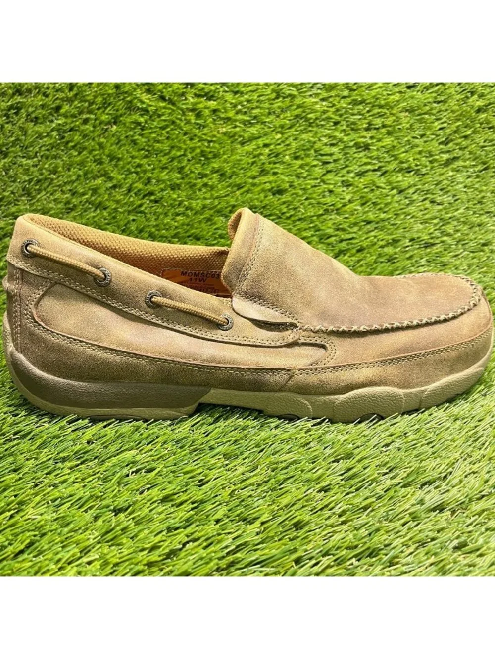 Twisted X Driving Moc Mens Size 11W Brown Composite Toe Safety Slip On Shoes